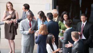 People engaging in holiday networking at the Great Careers Network
